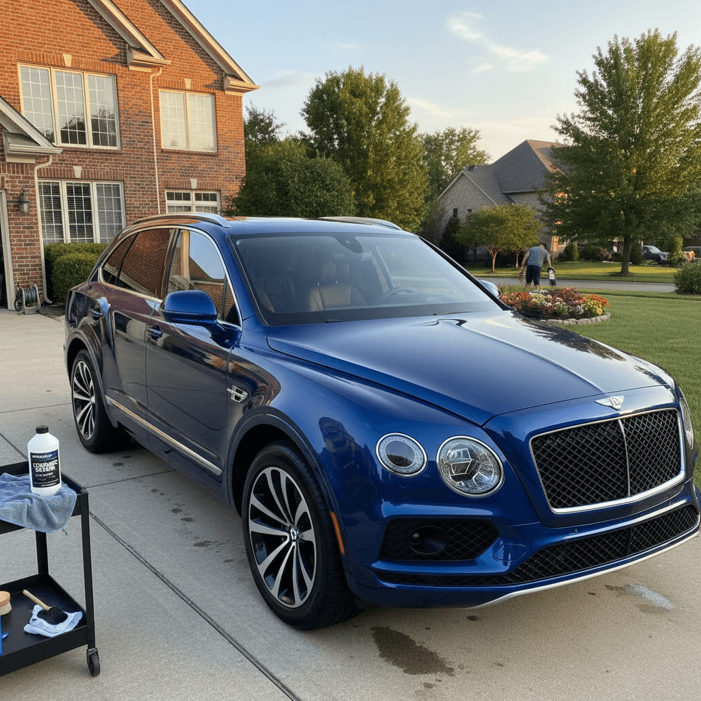 Bentley Bentayga with ceramic coating, deep wet look on paint