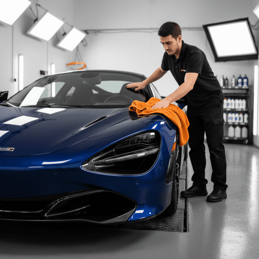 Drying coated car after water test