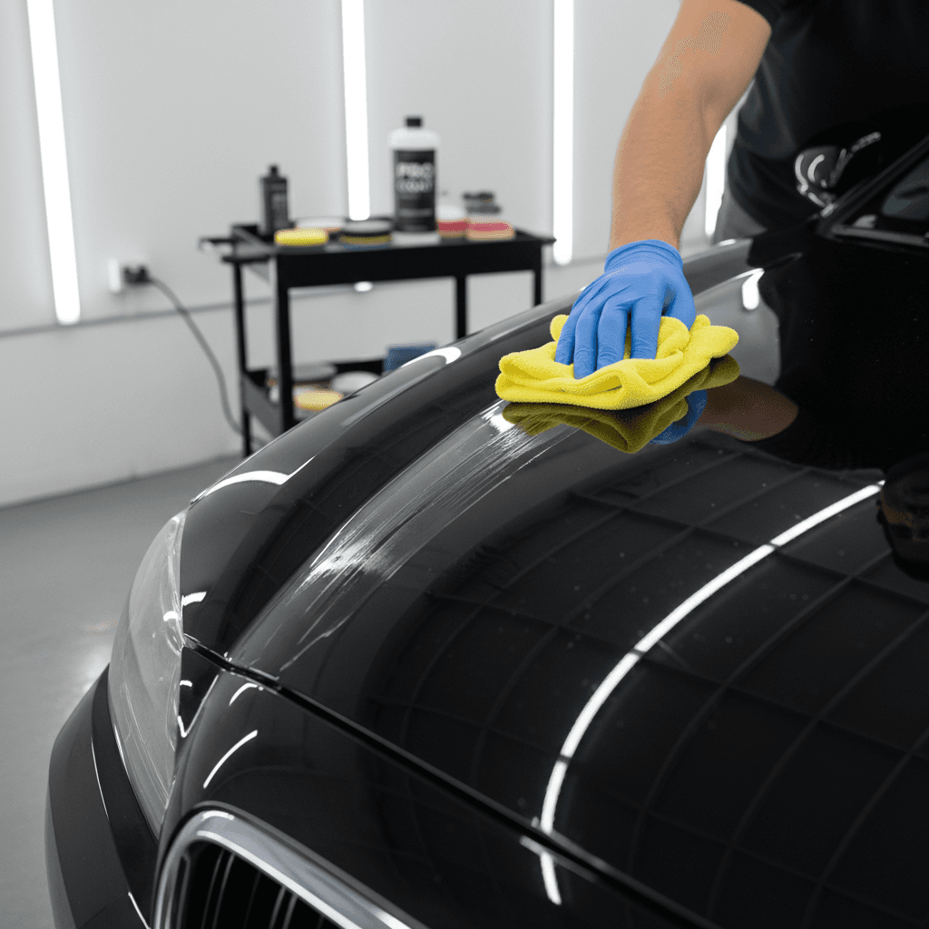 Applying ceramic coating by hand