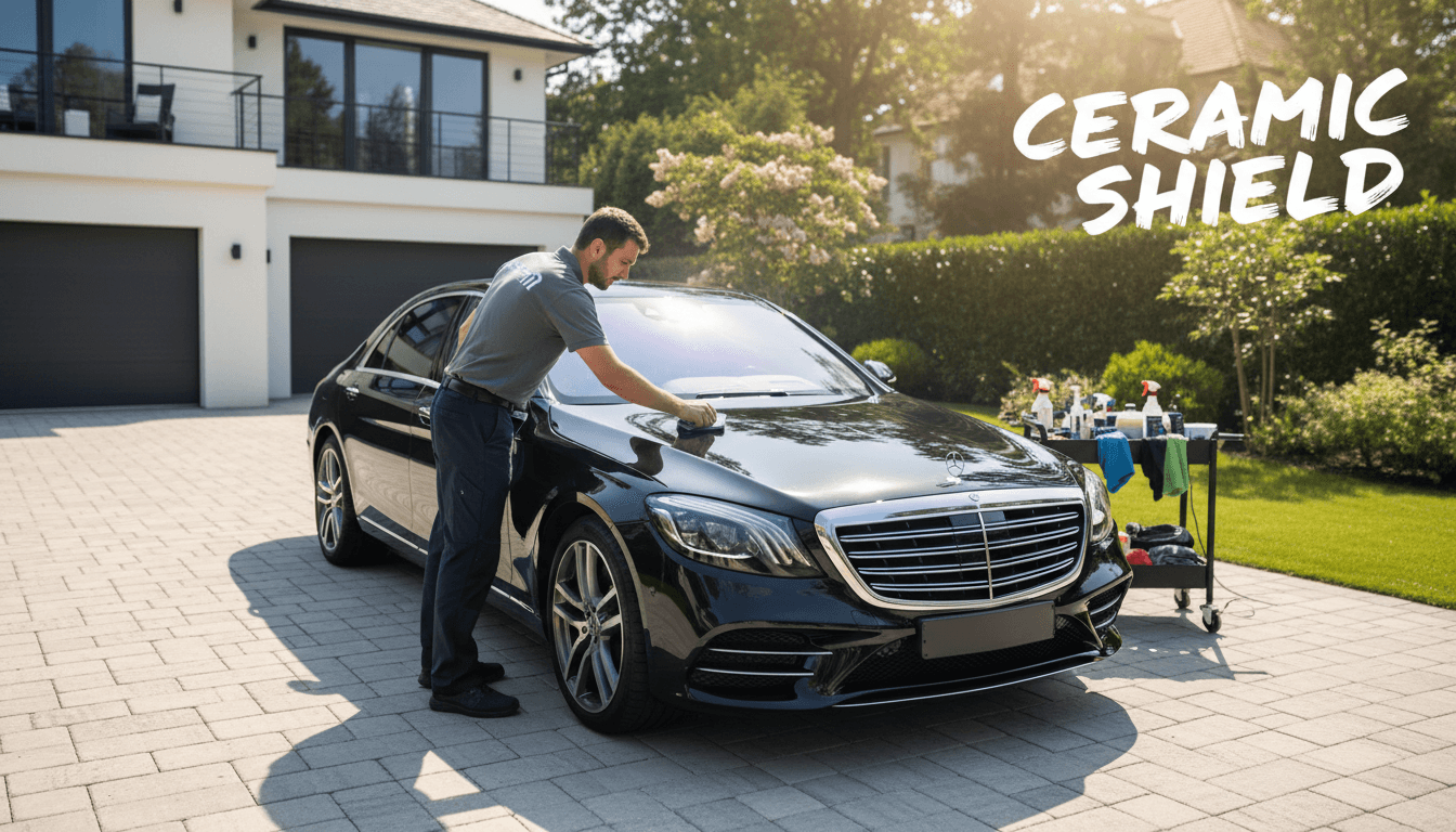 Mobile ceramic coating service for luxury car