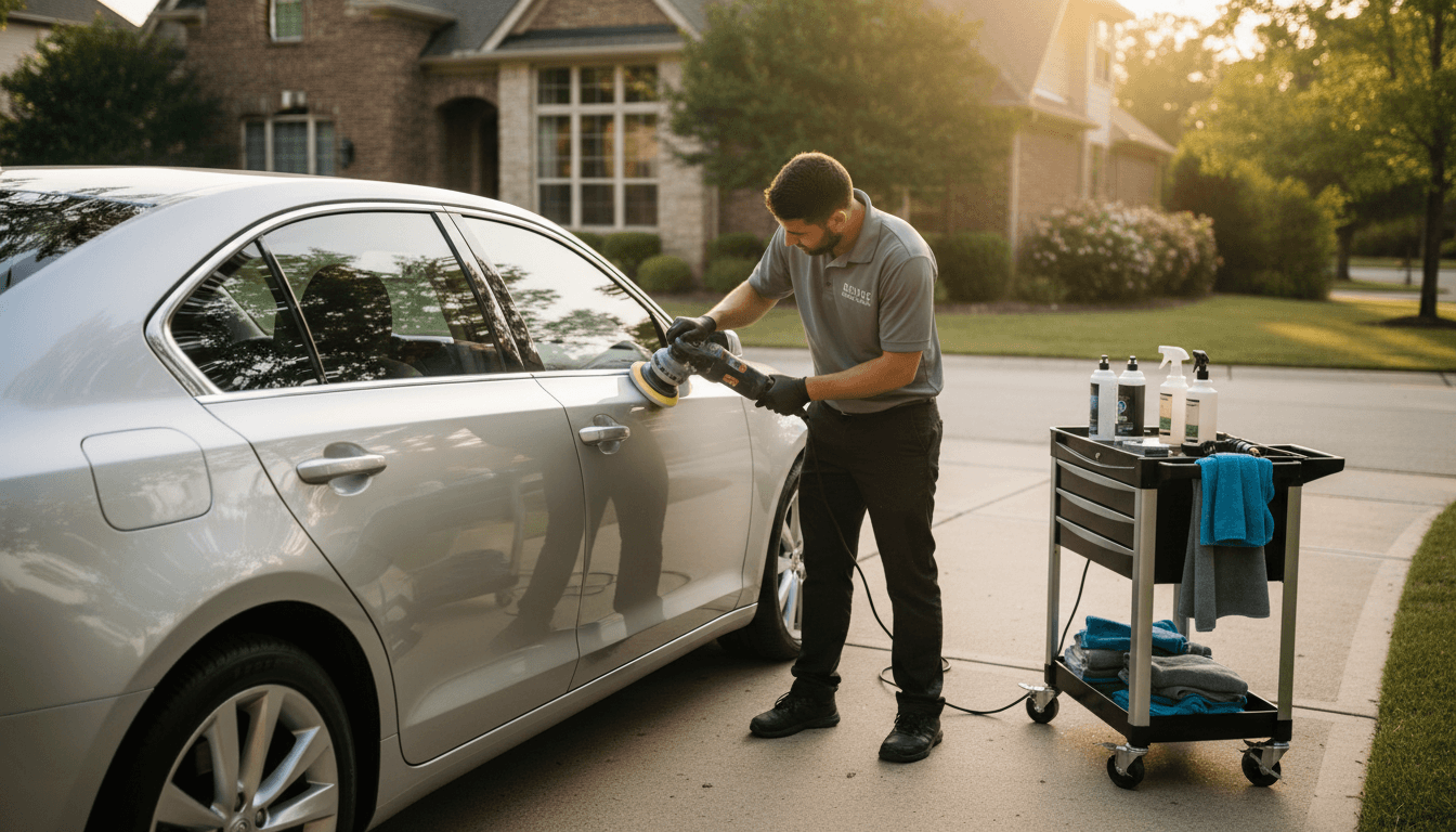 Smoking Details detailer polishing a vehicle to showroom finish